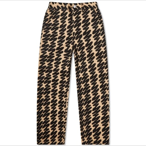 OBEY BRIGHTON PRINT CARPENTER Straight Leg TROUSER Pants Black Multi Size 25